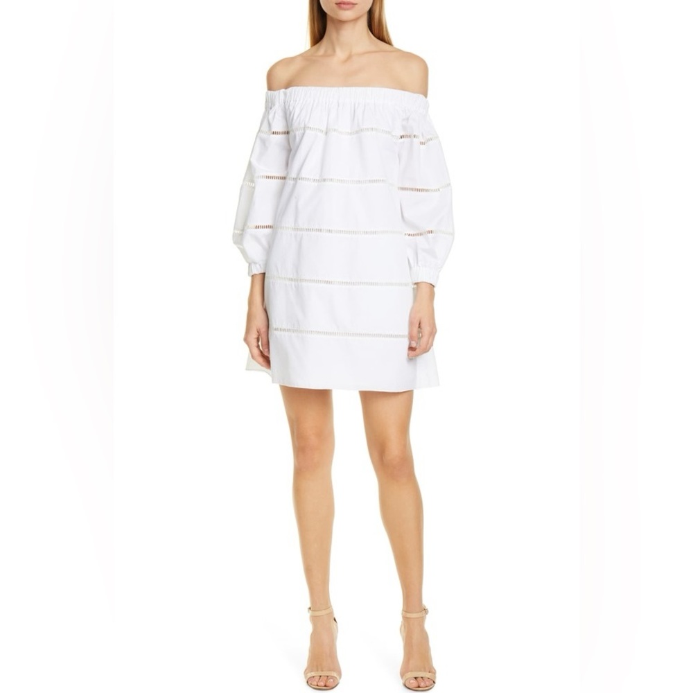 A.L.C. Hartman Cotton Poplin Off-The-Shoulder Dress White Sz. S